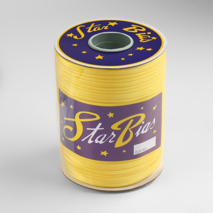 Косая бейка, атласная, 15 мм &times; 132 &plusmn; 1 м, цвет жёлтый №9026