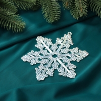 Украшение ёлочное "Снежинка бусинки" (набор 2 шт) 12х10 см, прозрачный перламутр Украшение ёлочное "Снежинка бусинки" (набор 2 шт) 12х10 см, прозрачный перламутр