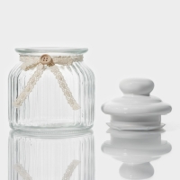 Банка стеклянная для хранения сыпучих продуктов Доляна &laquo;Варенье&raquo;, 600 мл, 11&times;15,5 см, с керамической крышкой