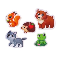 Мягкий пазл для малышей &laquo;Лесные зверята&raquo;, 5 пазлов, Крошка Я