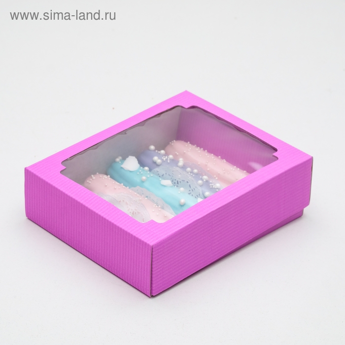 Коробка с окном, сиреневая, 18 х 15 х 5 см