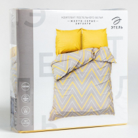Постельное бельё Этель евро &laquo;Жёлто-серые зигзаги&raquo; 200х217, 240*220, 70х70-2 шт