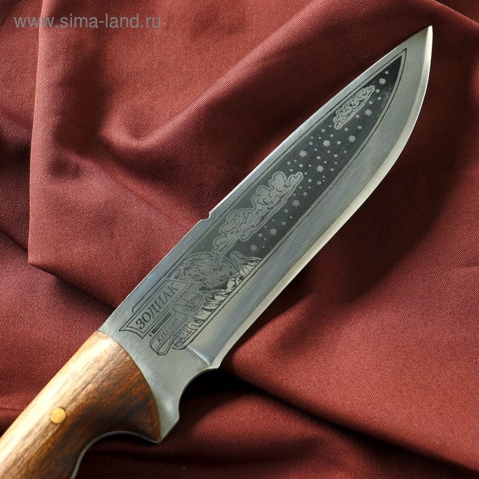 Нож кавказский, туристический "Зодиак" с ножнами, сталь - 40х13, вощеный орех, 14.5 см