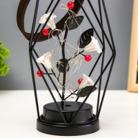 Ночник "Цветы" LED от батареек ААА чёрный 16х16х25 см RISALUX