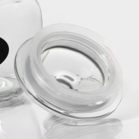 Банка стеклянная для хранения сыпучих продуктов с местом под надпись Доляна &laquo;Мио&raquo;, 600 мл, 10,5&times;14 см