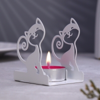 Подсвечник "Кошечка" 6,5х5,5х7см, белый Подсвечник "Кошечка" 6,5х5,5х7см, белый