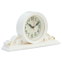 Часы настольные, интерьерные "Милица", бесшумные, d-9.5 см, корпус белый с золотом Часы настольные, интерьерные "Милица", бесшумные, d-9.5 см, корпус белый с золотом