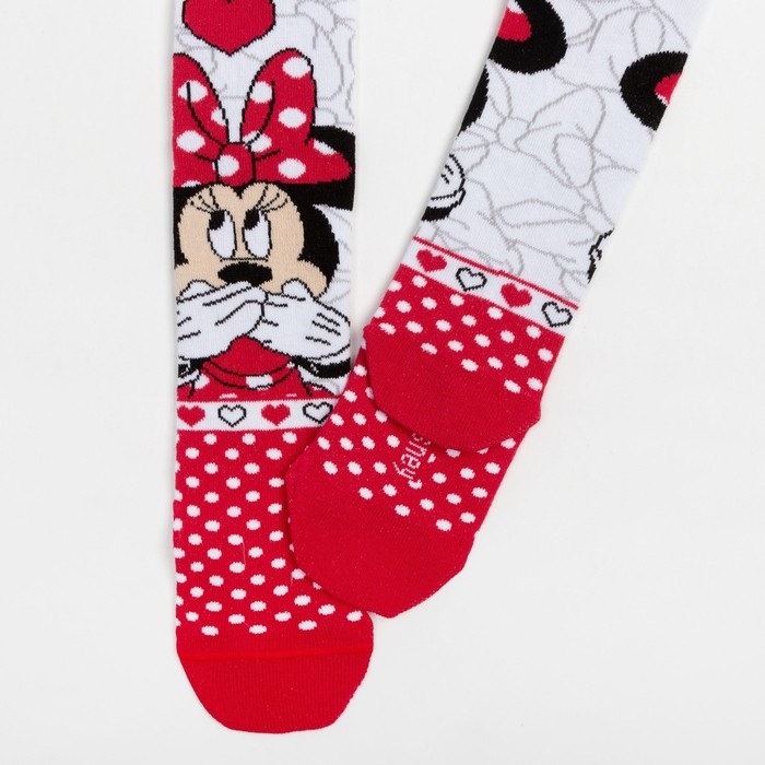 Колготки Дисней &laquo;Минни Маус&raquo;, цвет красный/белый, 104-110 см