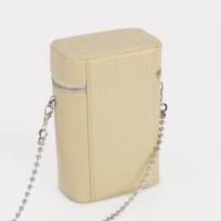 Сумка кросс-боди, отдел на молнии, длинный ремень, цвет тёмно-бежевый