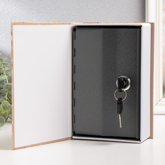 Шкатулка книга пластик, металл Шкатулка книга пластик, металл "Бабочки пэчворк" 5,5х12х18 см