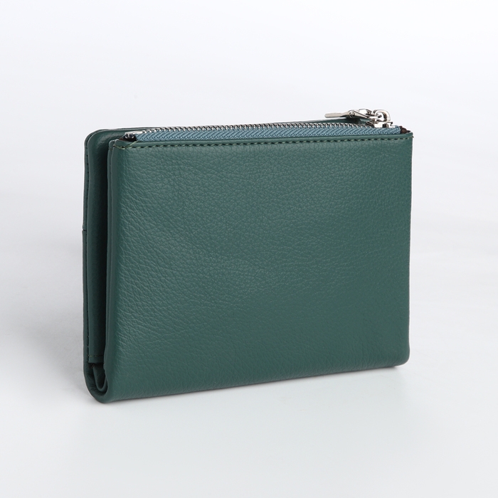 Кошелёк женский на магните, цвет зелёный