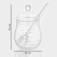 Баночка стеклянная для мёда и варенья Magistro «Винни», 300 мл, 8×14 см Баночка стеклянная для мёда и варенья Magistro «Винни», 300 мл, 8×14 см