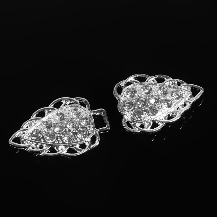 Декоративная застёжка, 6 &times; 2 см, цвет серебряный