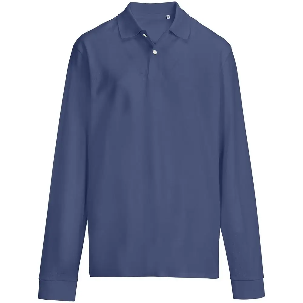 Рубашка поло унисекс с длинным рукавом Pacific LSL, синяя (джинс), размер XL
