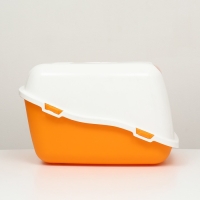 Pet-it домик-туалет для кошек COMFORT, (совок в наборе), 57x39x41, оранжевый/белый