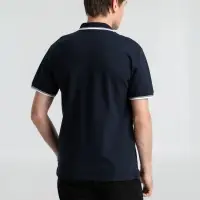 Рубашка поло мужская с контрастной отделкой Practice 270, темно-синий/белый, размер M