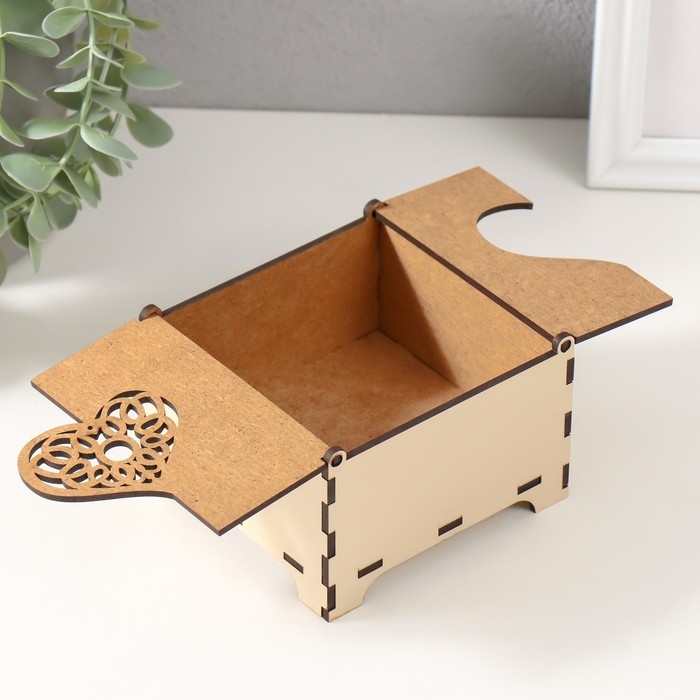 Шкатулка комбинированная "Сердце" 10,5х10х7 см