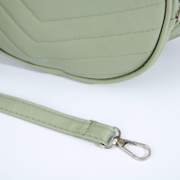 Сумка женская круглая из искусственной кожи, 18х18 см, цвет фисташковый