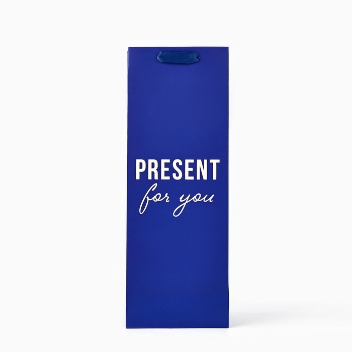 Пакет подарочный под бутылку &laquo;Подарок&raquo;, голография, 13 х 10 х 36 см