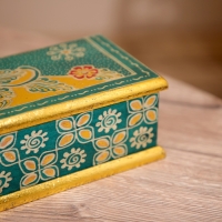 Шкатулка деревянная, батик 16х11х8 см