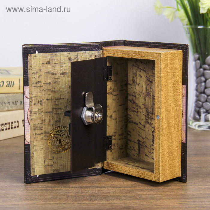 Сейф-книга дерево Сейф-книга дерево "Карта мира" кожзам 17х11х5 см