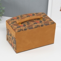 Шкатулка кожзам для украшений "Пальмовые листья" пробка 16,5х22,5х13,5 см Шкатулка кожзам для украшений "Пальмовые листья" пробка 16,5х22,5х13,5 см