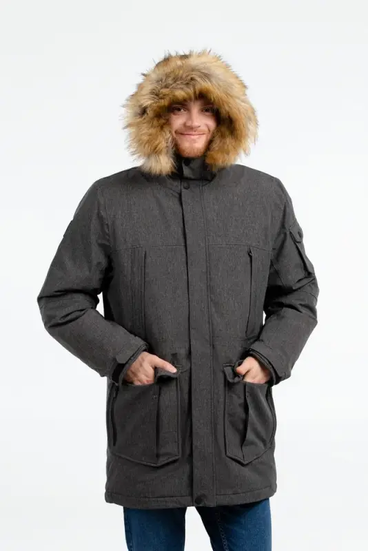 Парка мужская Explorer серый меланж, размер S