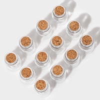 Набор баночек стеклянных для специй с пробковой крышкой Доляна &laquo;Парфе&raquo;, 40 мл, 4&times;6,6 см, 12 шт