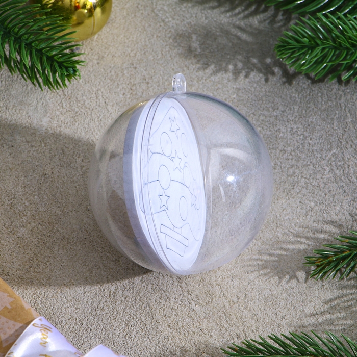 Ёлочное украшение под раскраску &laquo;Ёлочка&raquo; размер: 8 см; 2 шт., кисть