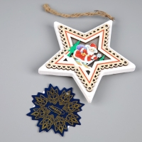 Ёлочная игрушка &laquo;Дед Мороз&raquo;, от батареек, свечение тёплое белое