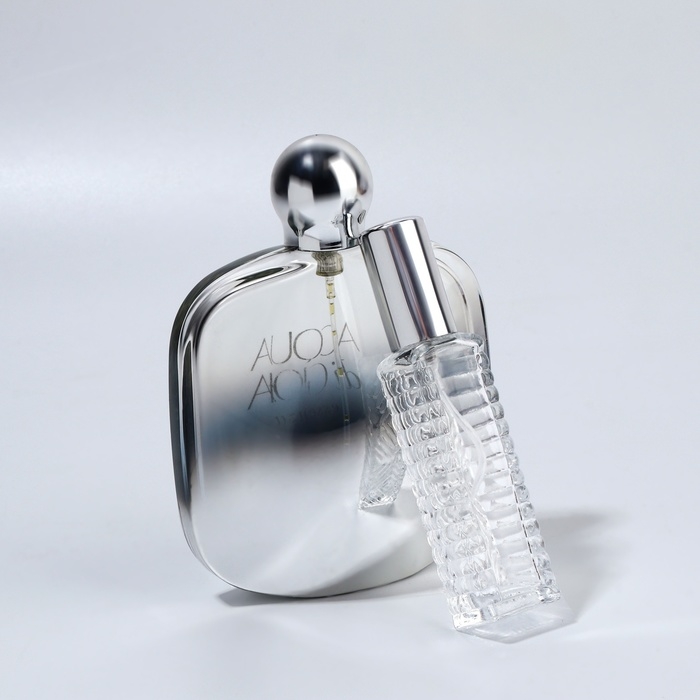 Флакон для парфюма &laquo;Прозрачный узор&raquo;, с распылителем, 15 мл, цвет серебристый