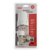 Комплект термостатический Ogint, для радиатора, 2в1, угловой, 3/4", PN10, М30х1.5, 6-28&deg;С