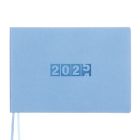 Еженедельник датированный 2025 года, 181х127 мм, 64 листа ESCALADA, мягкая обложка из искусственной кожи, блинтовое тиснение, кремовый блок 70 г/м&sup2;, голубой