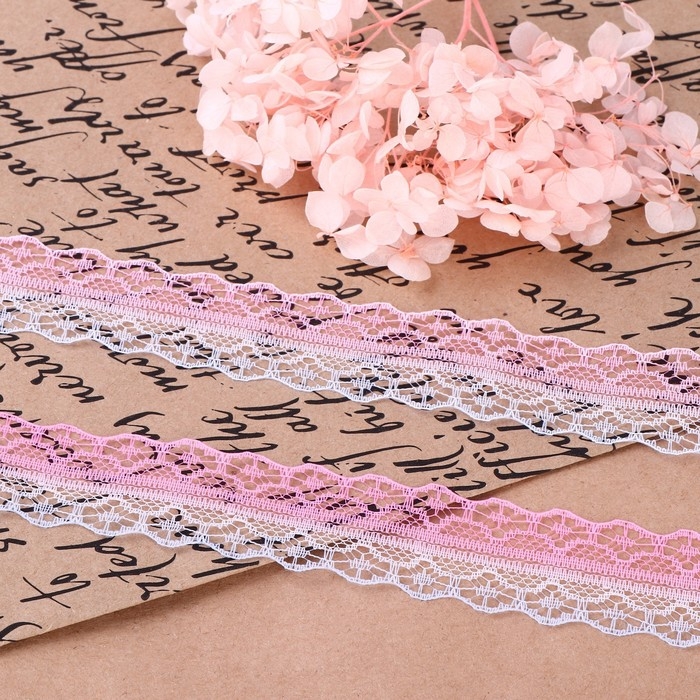 Кружево капроновое &laquo;Градиент&raquo;, 28 мм &times; 10 &plusmn; 1 м, цвет розовый/сиреневый №6