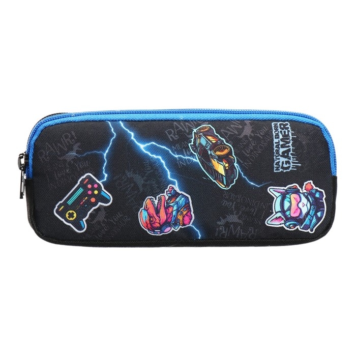 Пенал мягкий, 2 отделения, объёмный, 90 х 220 х 40 мм, Stavia "Gamer" чёрный 86231