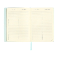 Ежедневник недатированный A5 136 листов deVENTE. Jane, мягкая обложка пвх, резинка, перфорация, ляссе, блок 70, голубой