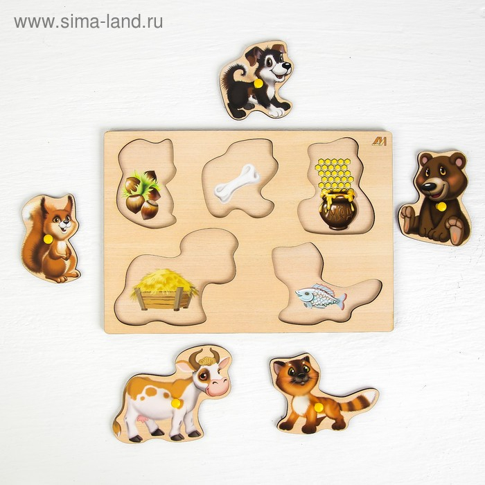 Рамка - вкладыш &laquo;Кто что ест&raquo; (с подслоем)