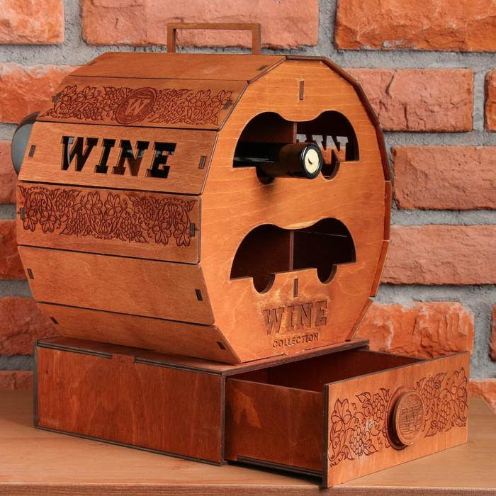 Винный мини-бар "Бочка", 27 х 29 х 22 см.