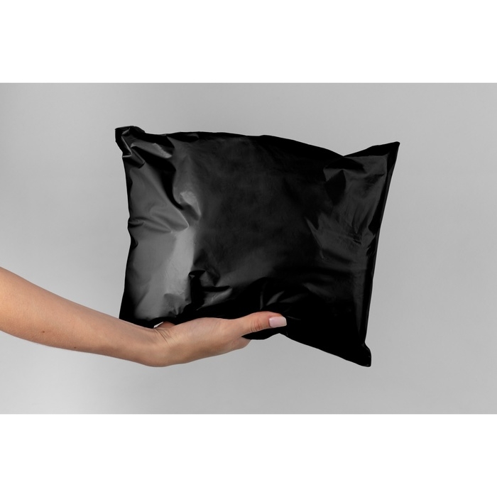 Курьерский пакет с клеевым клапаном , черный 15 х 20 + 4 см , 50 шт