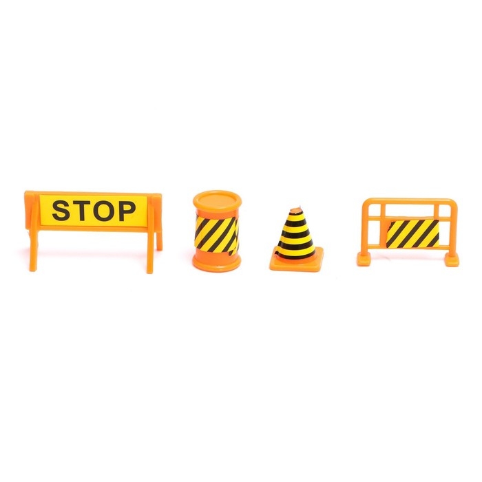 Грузовик &laquo;Перевозчик&raquo;, в наборе 5 машинок, 1 вертолёт, 4 дорожных знака