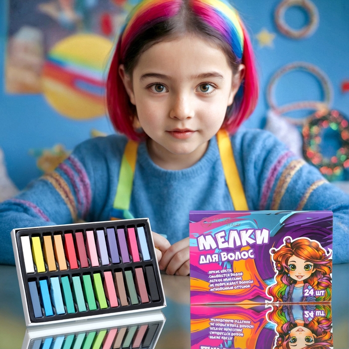 Мелки для волос, 24 шт. Мелки для волос, 24 шт.
