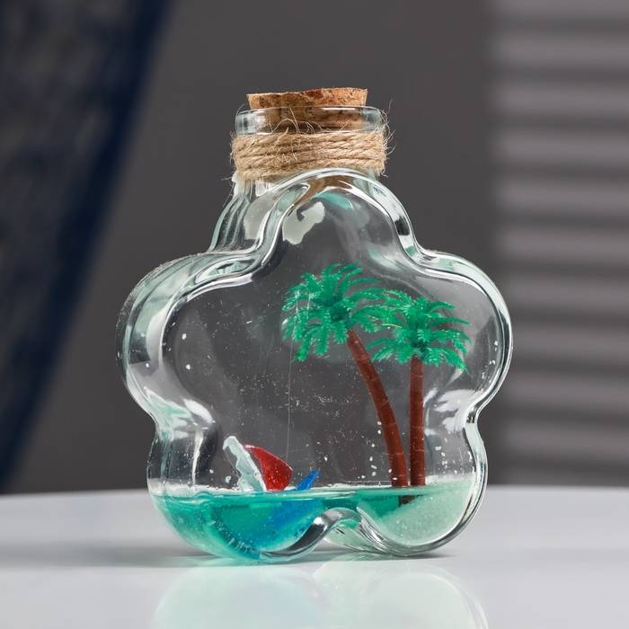 Сувенир в бутылке звезда "Пальмы" 11*9*3см, микс