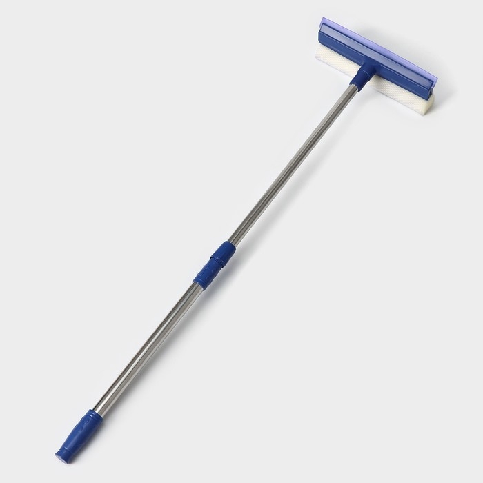 Щётка для окон Доляна, телескопическая стальная ручка 46(76) см, сгон 20 см, насадка поролон 20&times;8 см