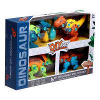 Конструктор винтовой «Мир динозавров», набор 4 штуки, 2 отвёртки 4 карточки, 100 деталей Конструктор винтовой «Мир динозавров», набор 4 штуки, 2 отвёртки 4 карточки, 100 деталей