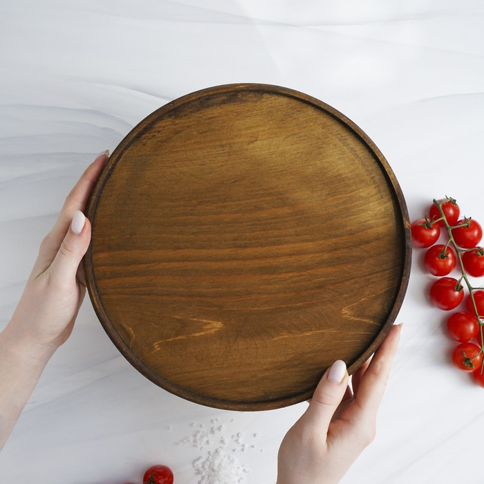 Поднос из натурального кедра Mаgistrо, 25&times;2,8 см, цвет шоколадный