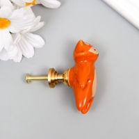 Ручка для шкатулки керамика, металл "Енотик" 6,3х3,5 см