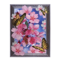 Алмазная мозаика с частичным заполнением и форменными стразами на раме &laquo;Цветы&raquo;, 30 х 40 см