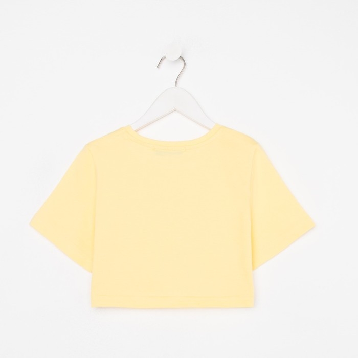 Футболка для девочки укороченная KAFTAN "Selfie", рост 158-164, цвет жёлтый