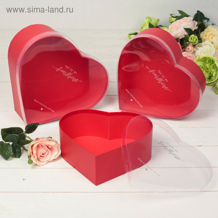 Набор коробок 3 в 1, красный, 28 х 26 х 11 - 23 х 21 х 8 см Набор коробок 3 в 1, красный, 28 х 26 х 11 - 23 х 21 х 8 см