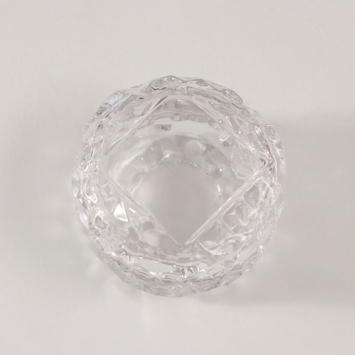 Шкатулка стекло "Лёд" прозрачная 7х7х5 см